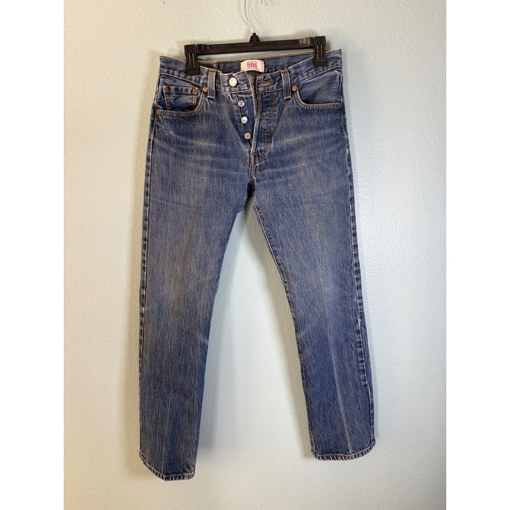 Levis 501 Original Fit Jeans Mens 30x30 Blue Denim Straight Leg Button Fly Pants